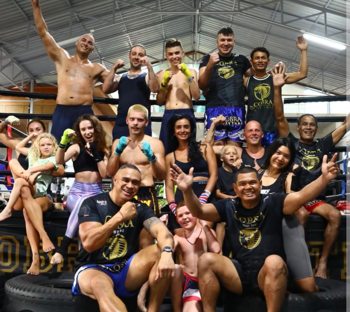 Cobra Muay Thai class group in the ring