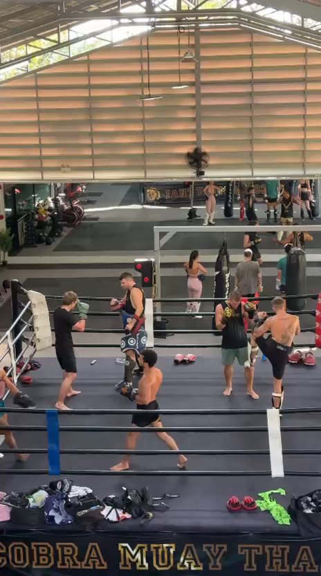 Group training action at Cobra Muay Thai