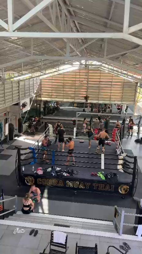 Overhead ring training at Cobra Muay Thai